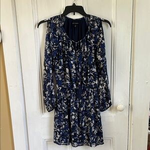 White House Black Market Navy Floral Dress